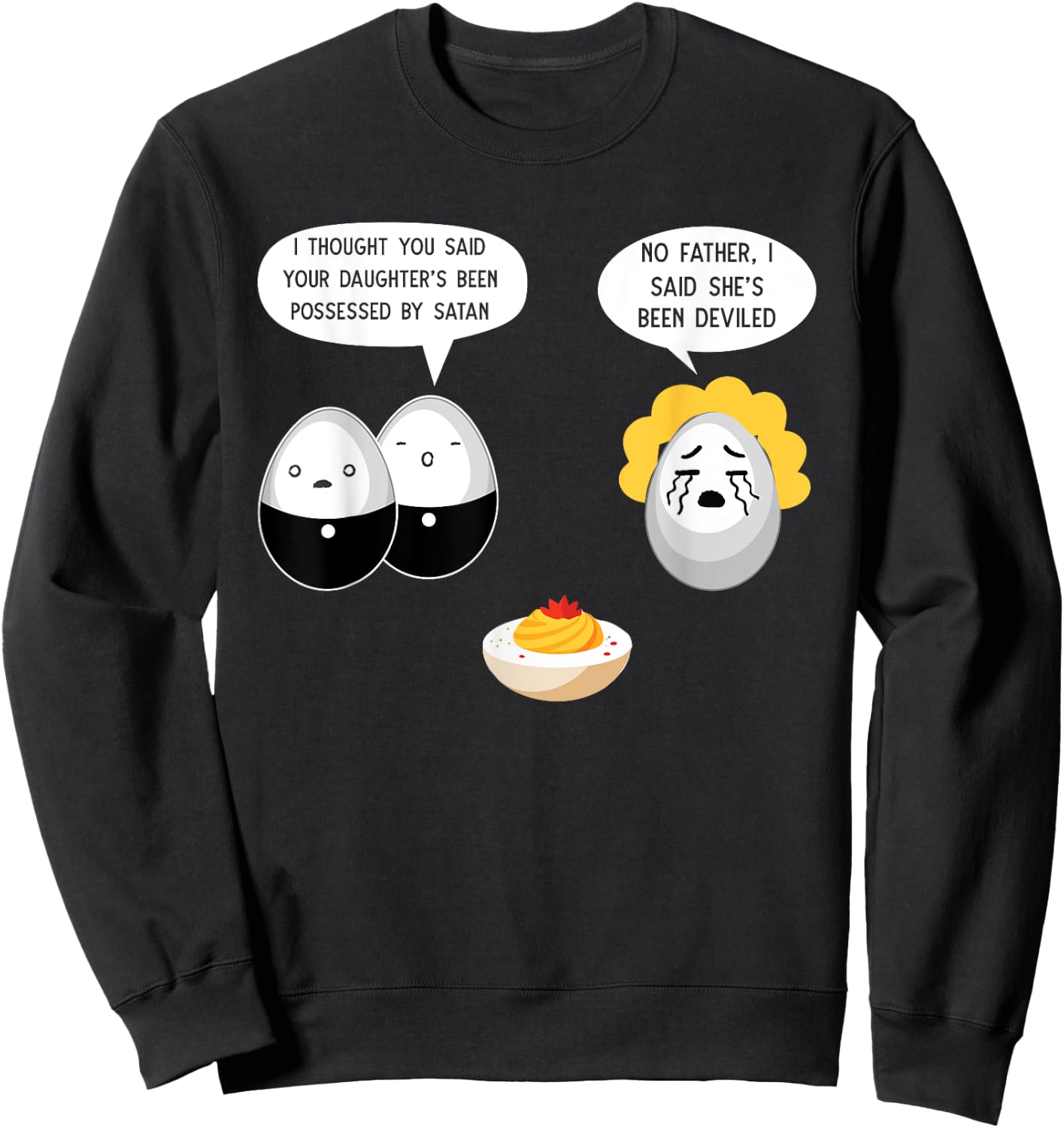 Deviled Eggs Lover Thanksgiving Food Server Deviled Eggs Sweatshirt - Sweatshirt | Black