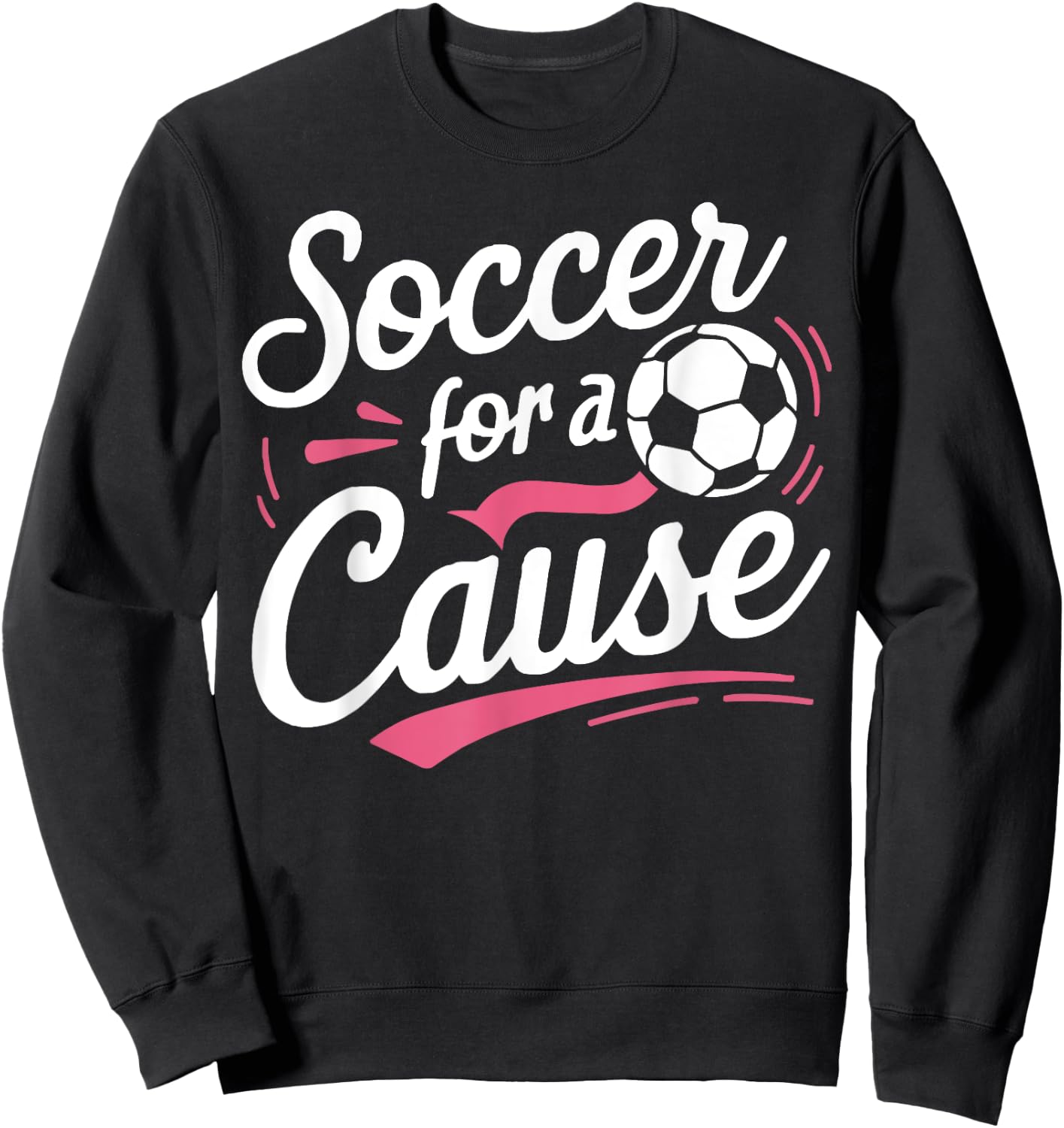 Soccer Breast Cancer Awareness Month Pink Ribbon Sweatshirt - Sweatshirt | Black