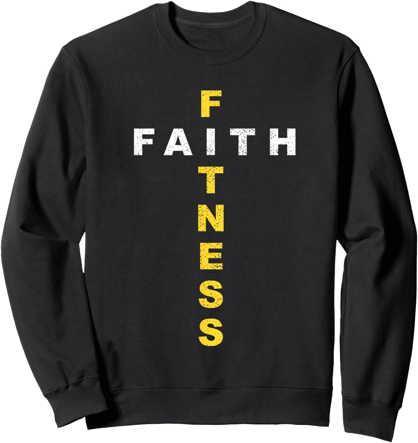 Active-Faith Fitness Cross Christian Workout Modern Gym Sweatshirt - Sweatshirt | Black