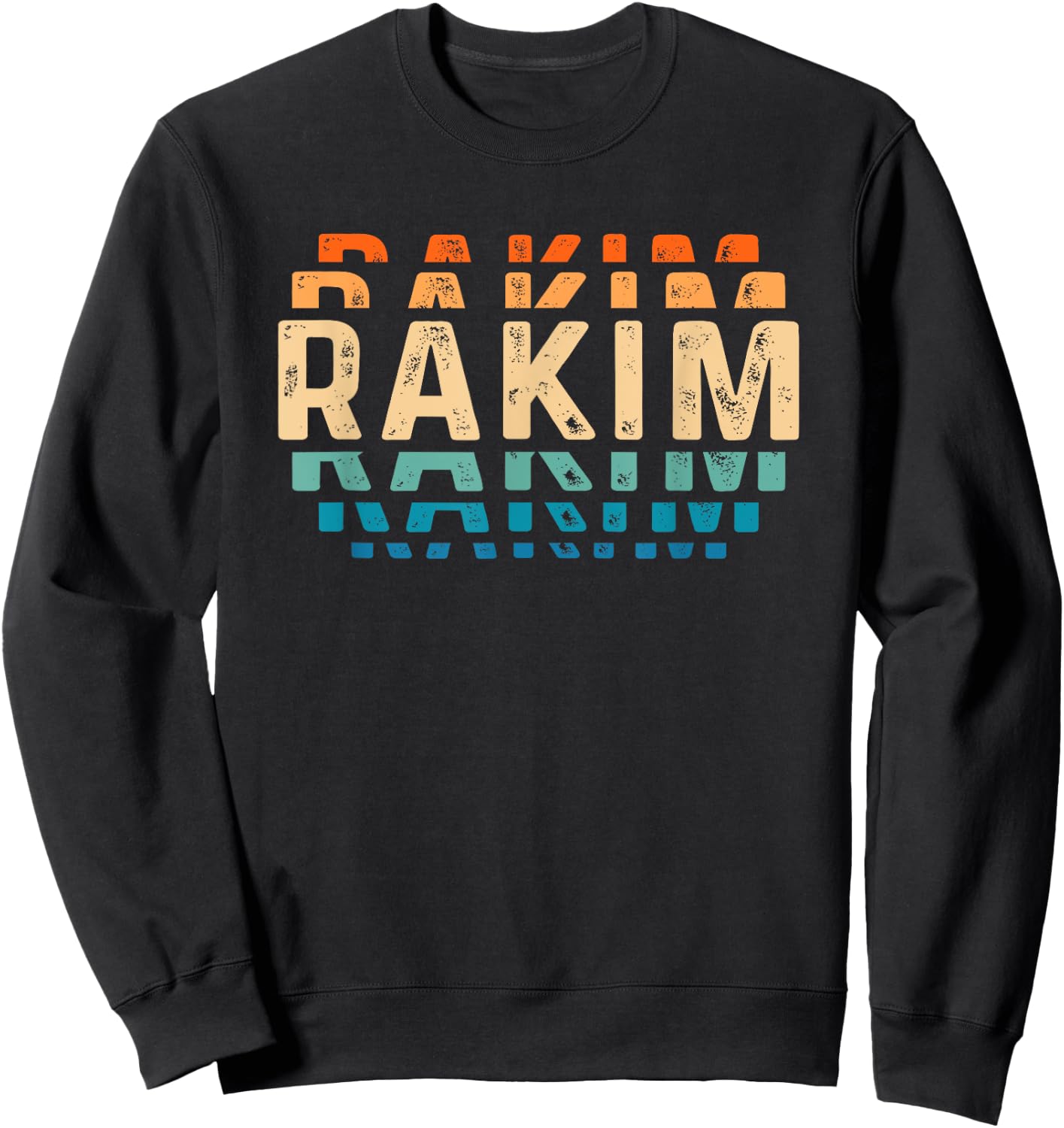 Rakim Vintage Love Heart Rakim Personalized Retro Rakim Sweatshirt - Sweatshirt | Black