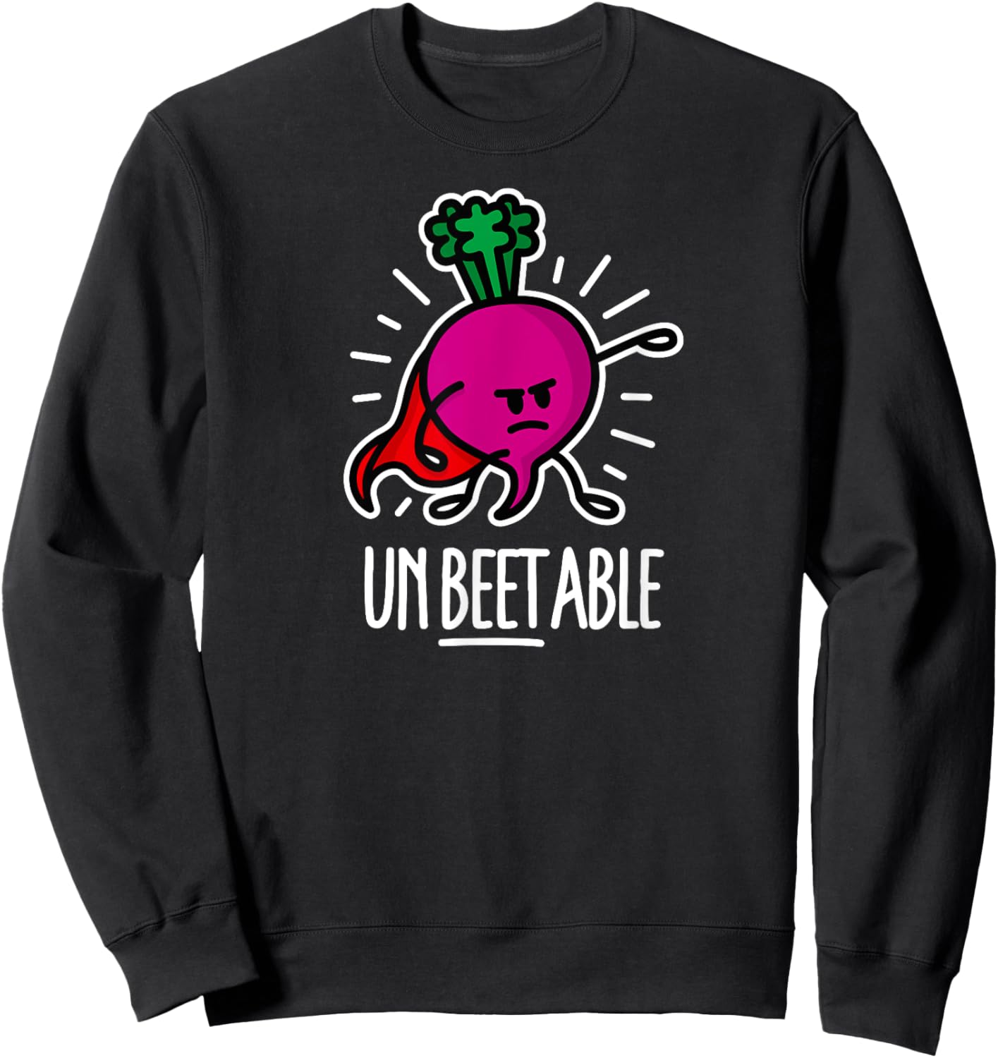 Unbeetable / unbeatable beetroot fun pun shirt gift Sweatshirt - Sweatshirt | Black