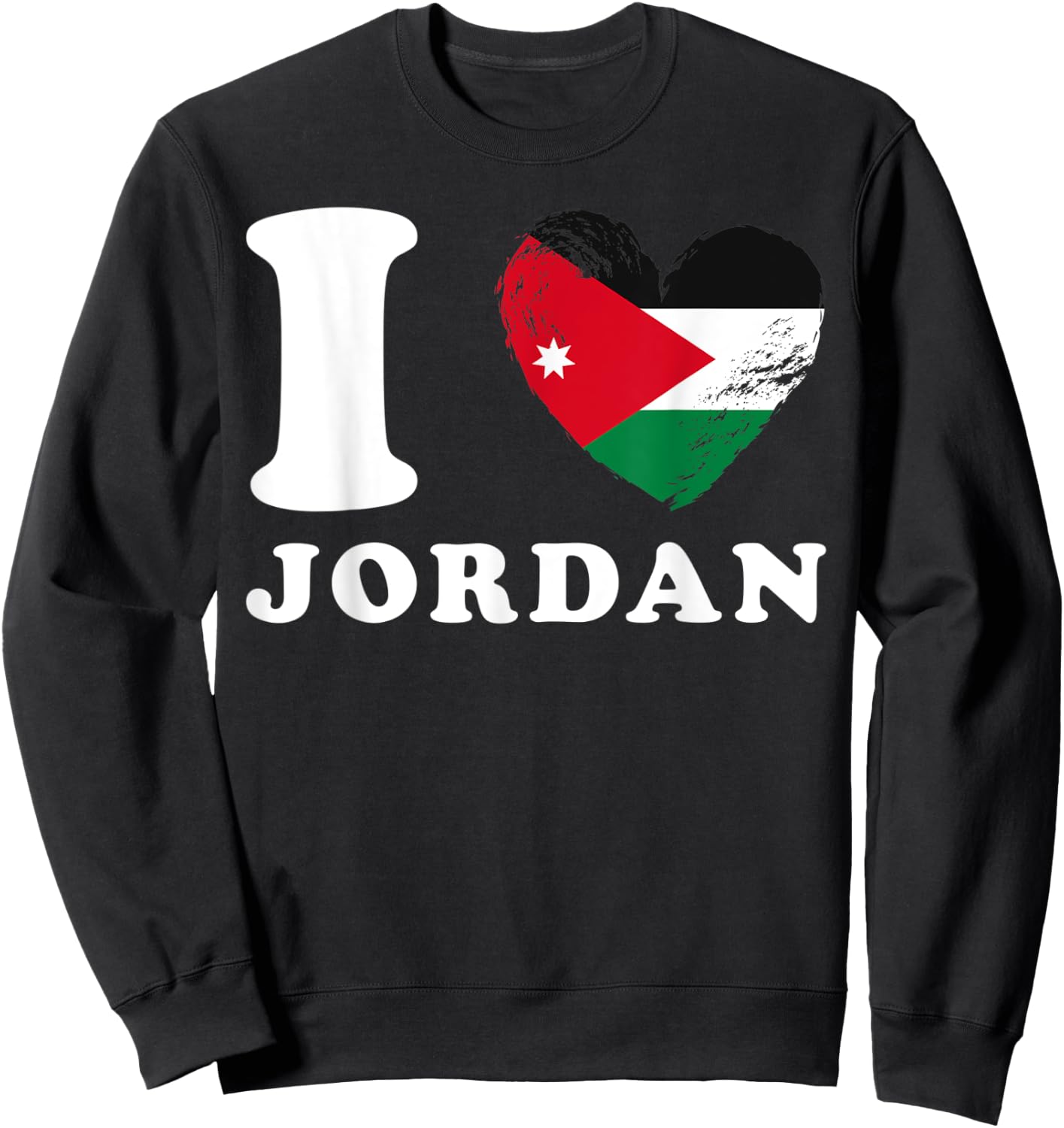 I Love Jordan - Heart Flag Jordan Sweatshirt - Sweatshirt | Black