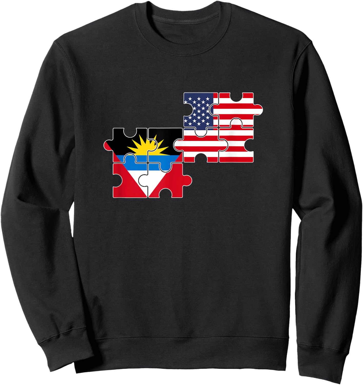 Antigua and Barbuda USA Flag American Antiguan Sweatshirt - Sweatshirt | Black