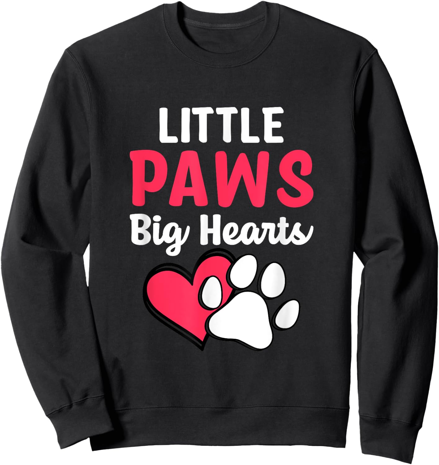 Little Paws Big Hearts Poodle Paw Print Sweatshirt - Sweatshirt | Black