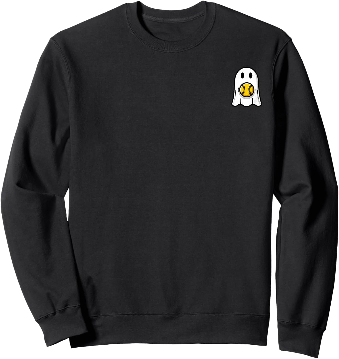 Funny Halloween Ghost Softball My Boo Halloowen Men Women Sweatshirt - Sweatshirt | Black