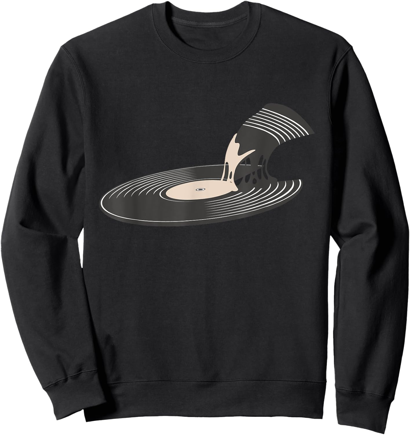 Vinyl Record Pizza Slice - Collector Music Lover RPM Sweatshirt - Sweatshirt | Black