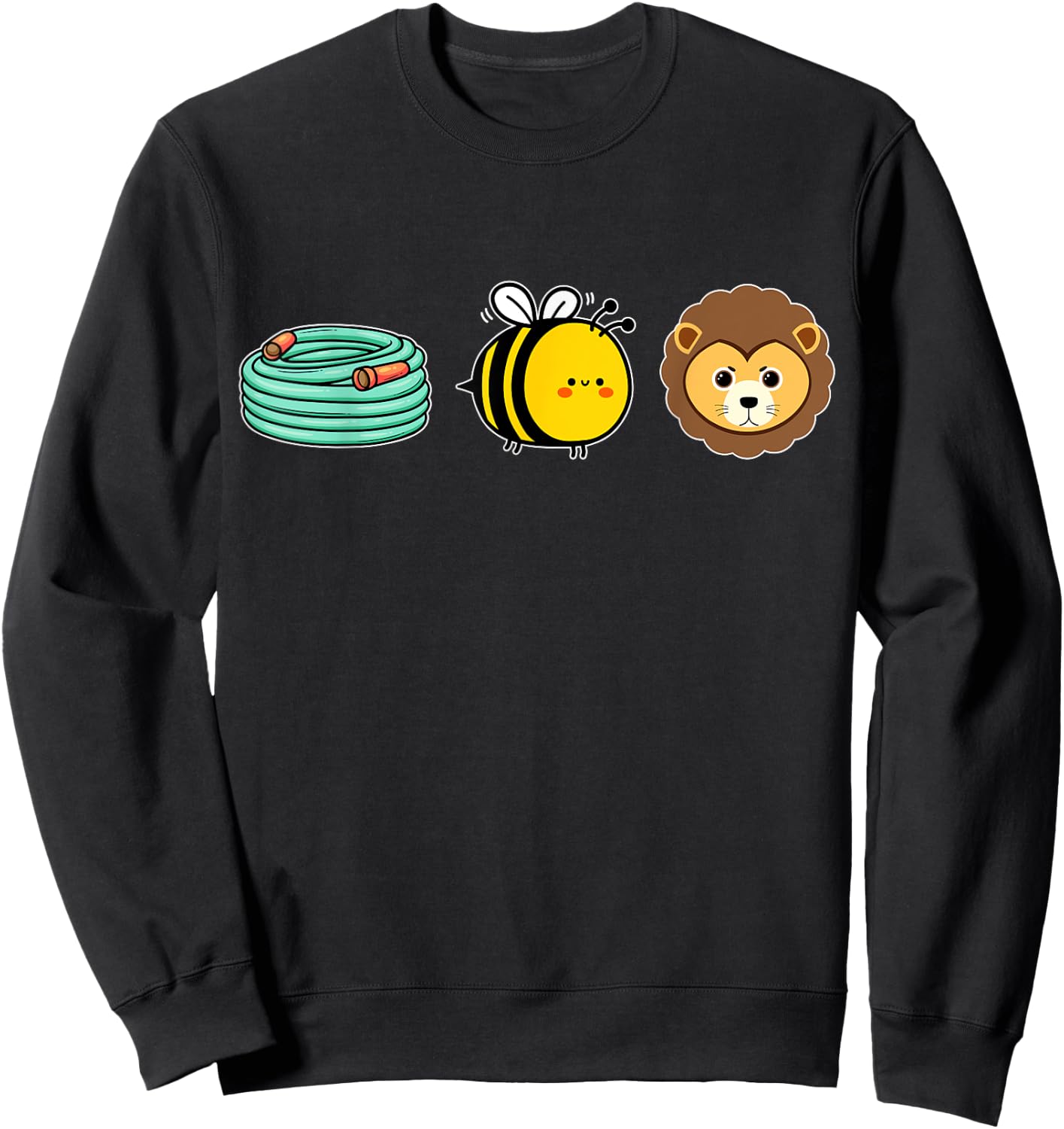 Hose Bee Lion Hidden message Funny Men Women Sweatshirt - Sweatshirt | Black