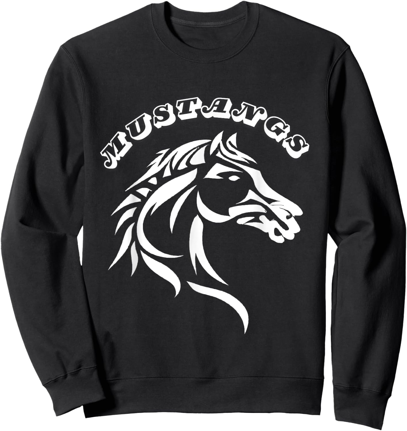 Mustangs Teacher Student School Sports Fan Team Spirit Men Women Girls Kids Sweatshirt - Sweatshirt | Black