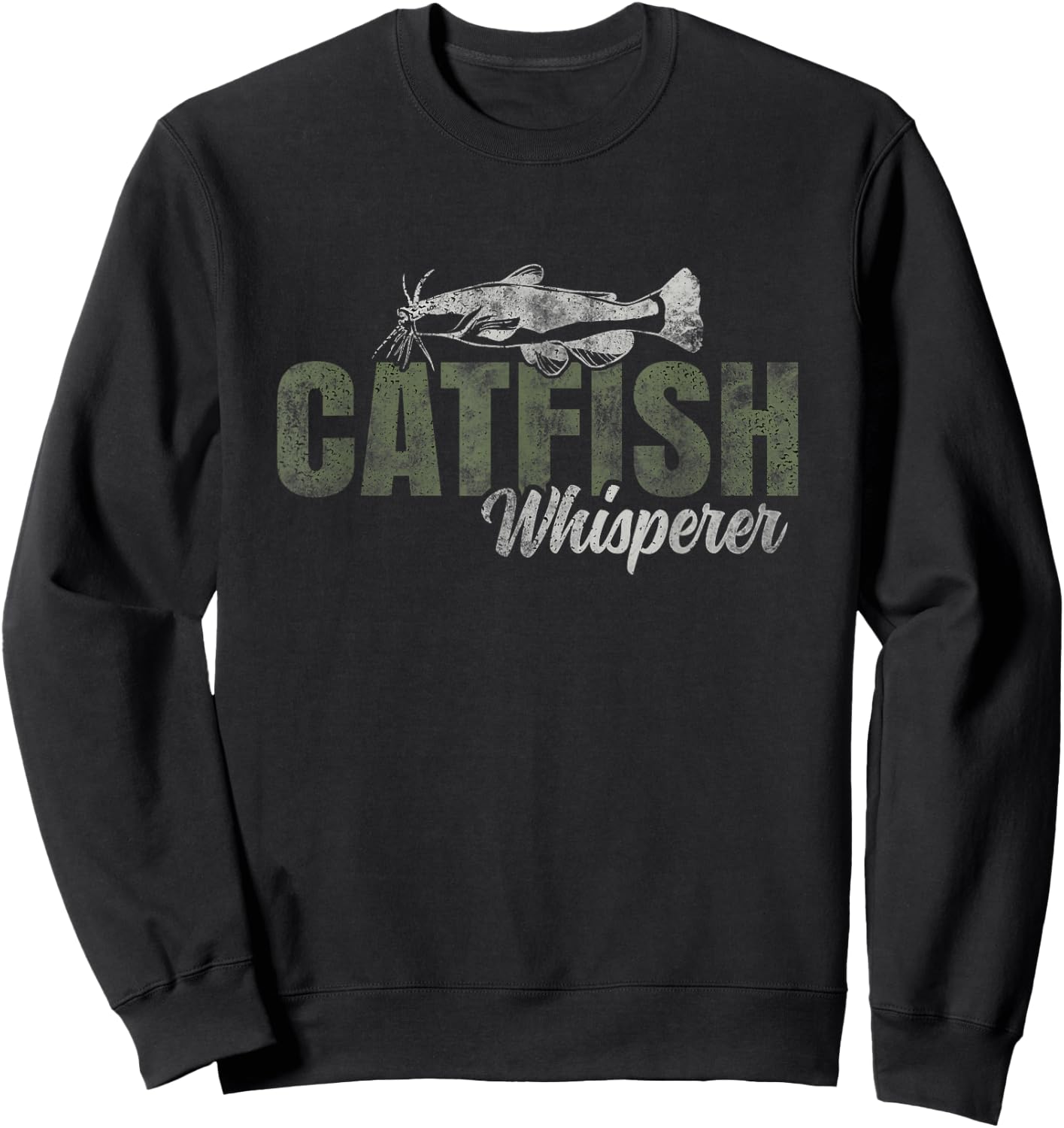 Catfishing Tackle Fishing Setup Trolling Catfish Whisperer Sweatshirt - Sweatshirt | Black