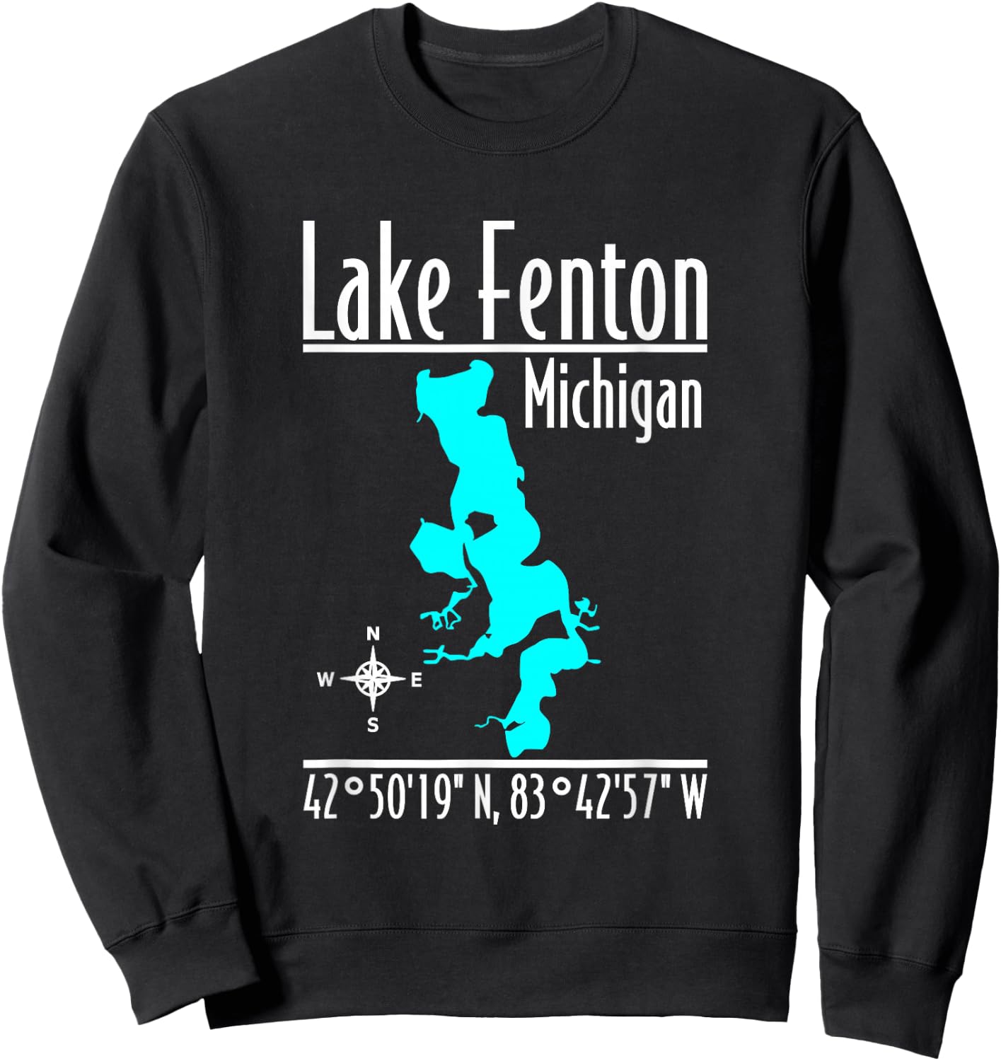 Modern Lake Fenton - Michigan Sweatshirt - Sweatshirt | Black