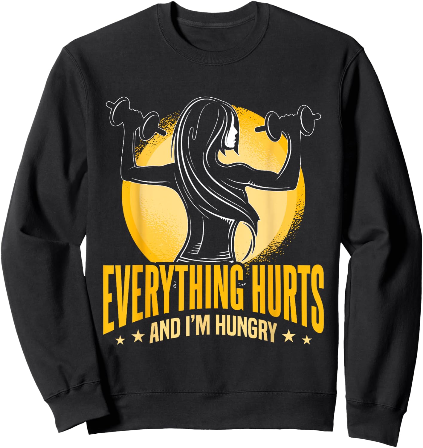 Workout Women Fitness I'm Just Here For The Playlist Sweatshirt - Sweatshirt | Black