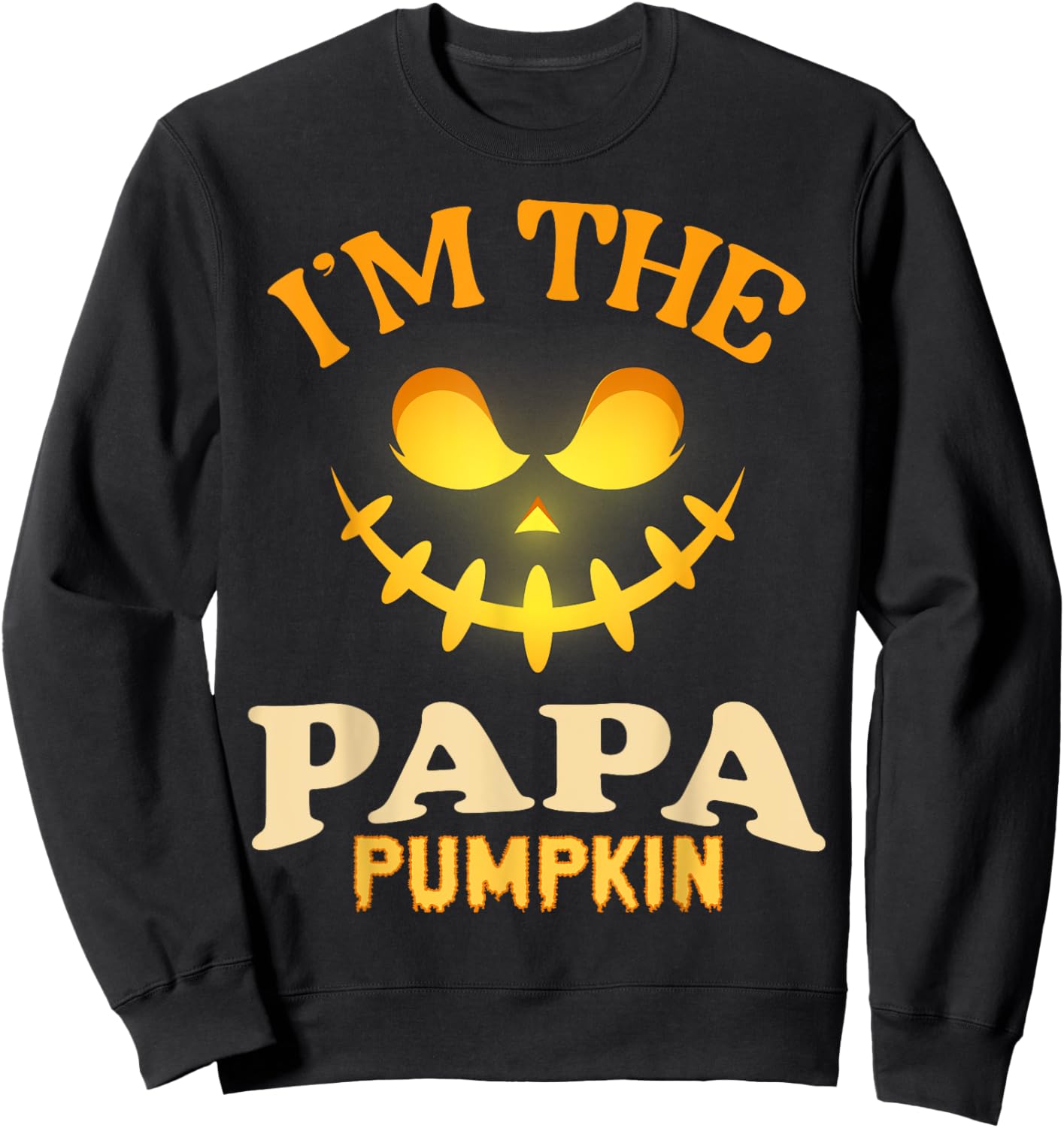 Papa Halloween Pumpkin Matching Costume Sweatshirt - Sweatshirt | Black