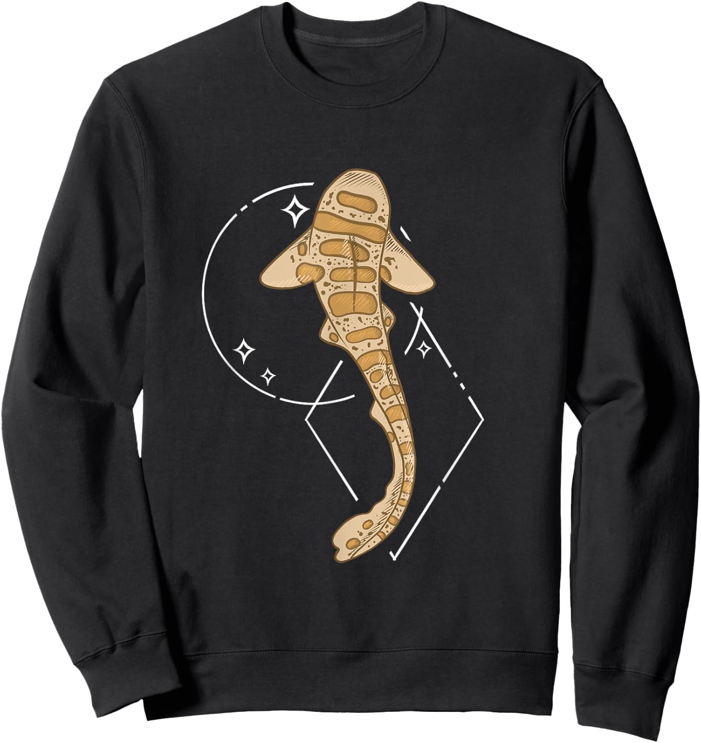 Leopard Shark Ocean Vintage Design Sweatshirt - Sweatshirt | Black