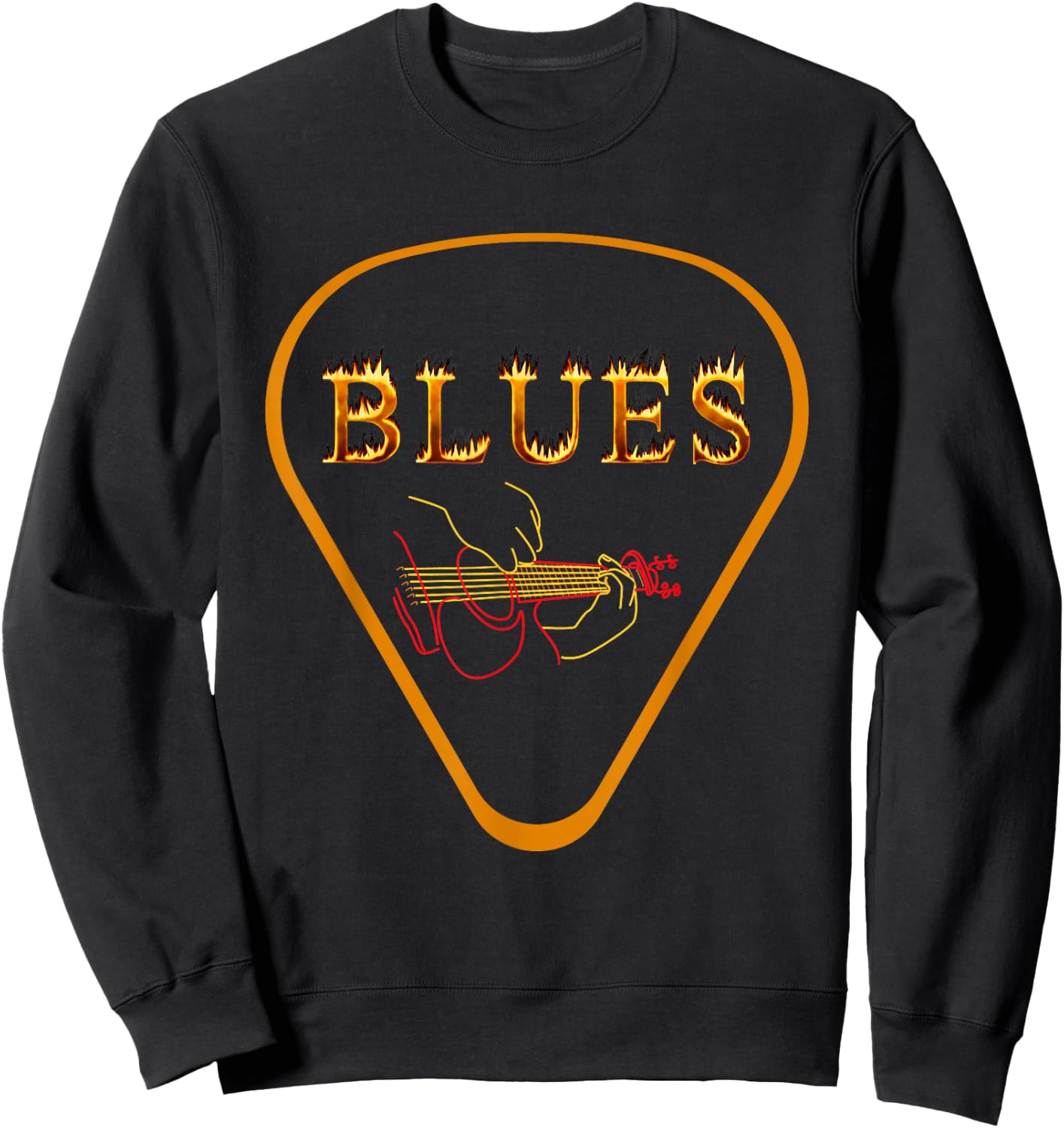 Cool Playing The Blues Guitar For Guitarists Vintage Guitar Sweatshirt - Sweatshirt | Black