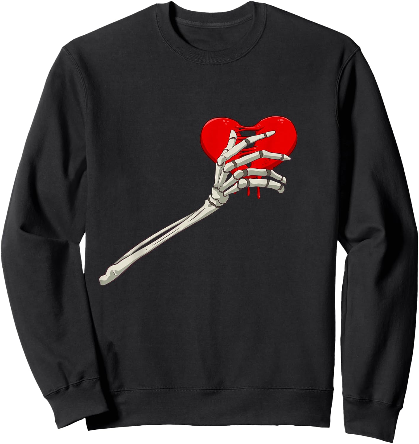 Skeleton Broken Heart Bones Divorce Breakup Heartbroken Sweatshirt - Sweatshirt | Black