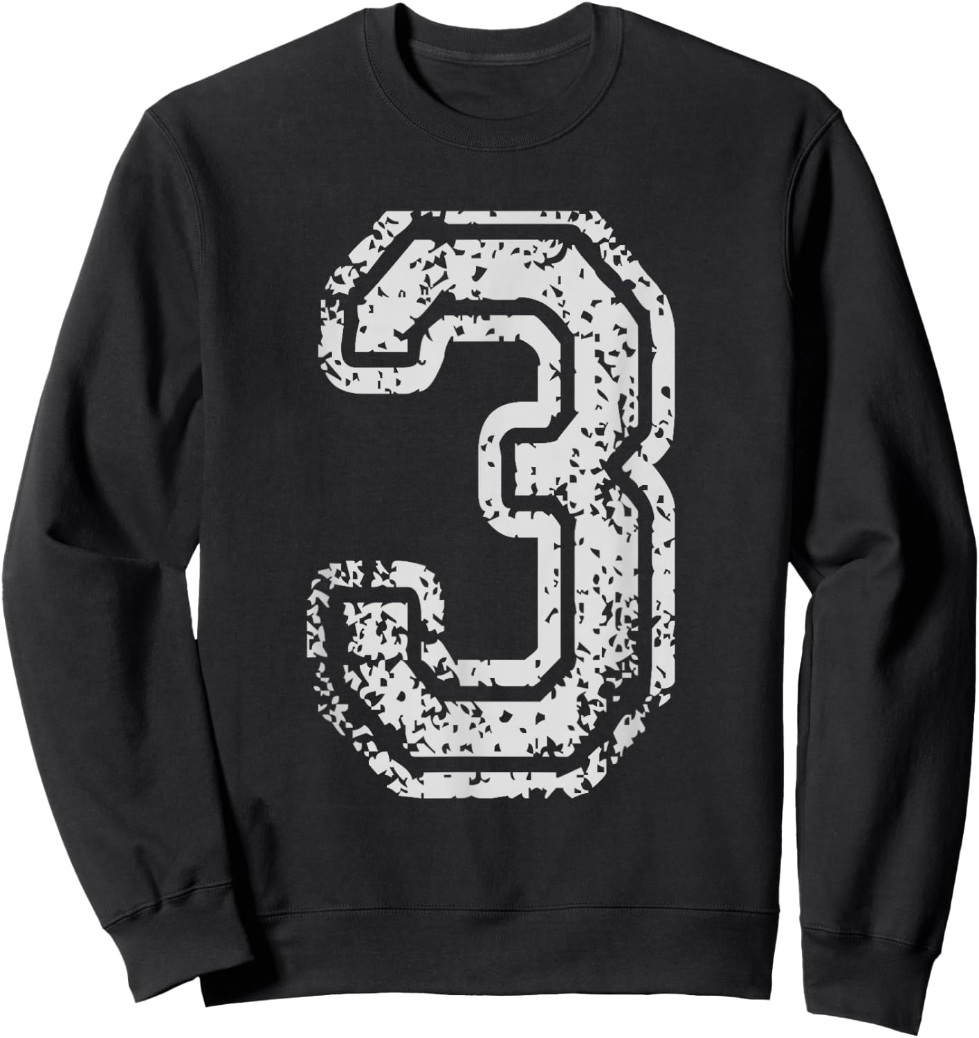 Team Jersey Uniforms Number 3 Three School Sports Birthdays Sweatshirt - Sweatshirt | Black