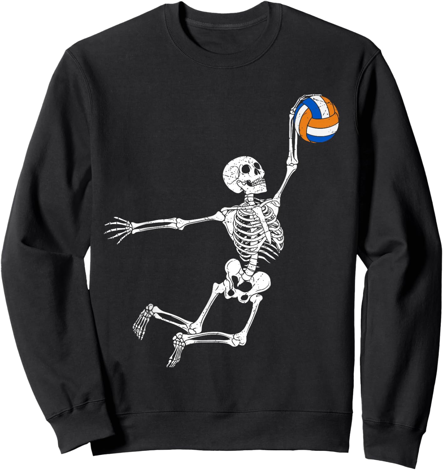 Volleyball Skeleton Halloween Player Catcher Boys Kids Sweatshirt - Sweatshirt | Black