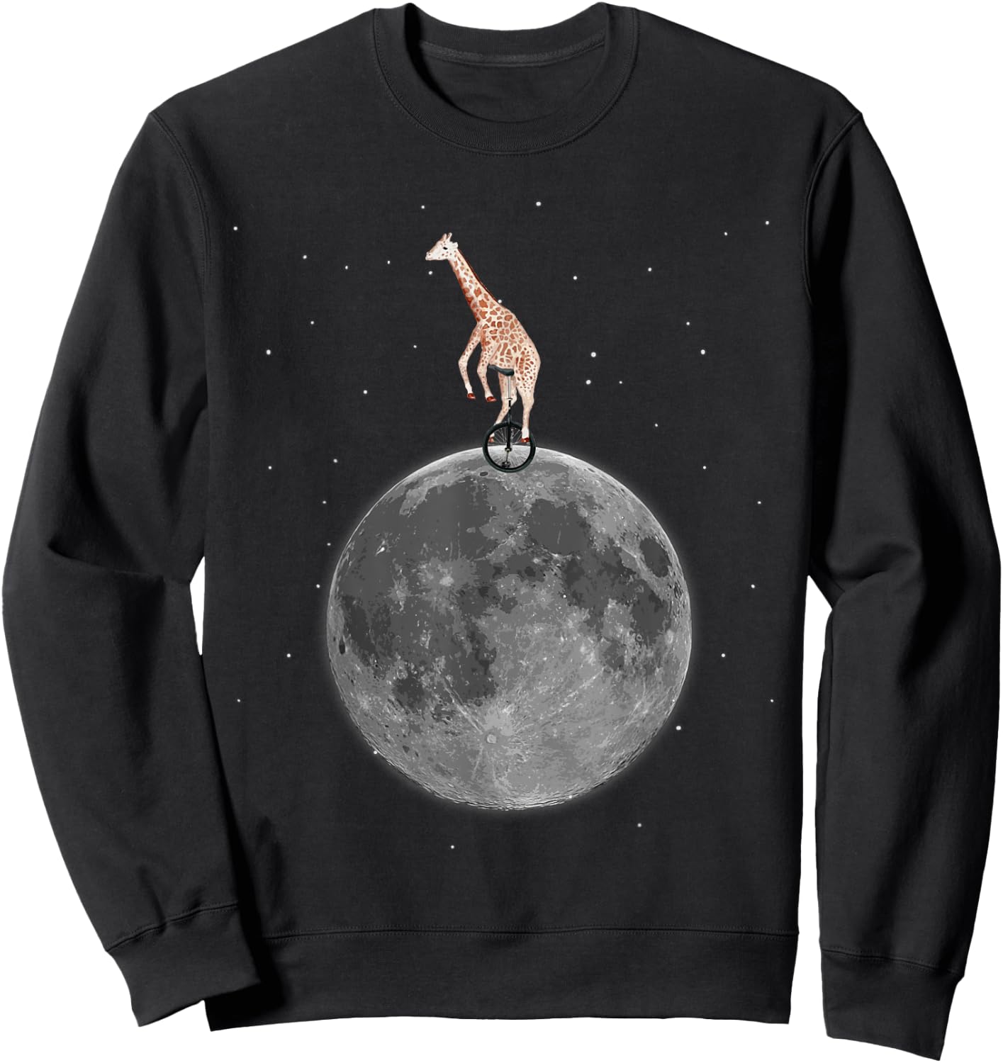 Ridiculous Quirky Giraffe on Unicycle - / B Sweatshirt - Sweatshirt | Black