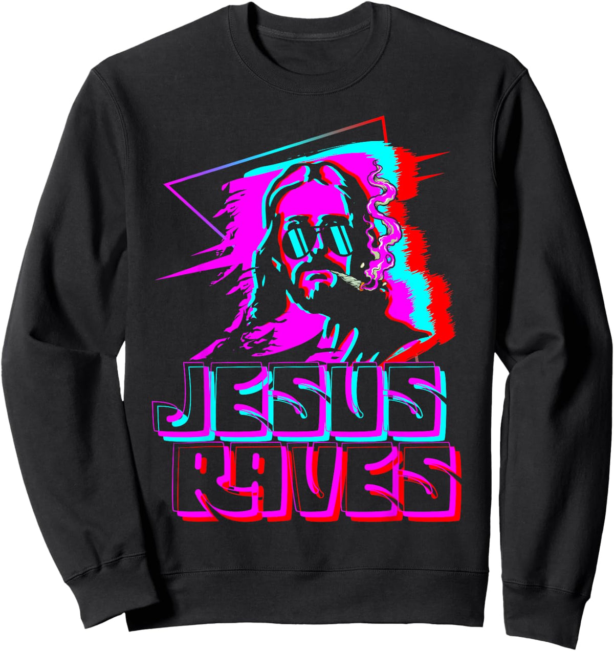 Jesus Raves House Music Techno Music Rave Party Sweatshirt - Sweatshirt | Black