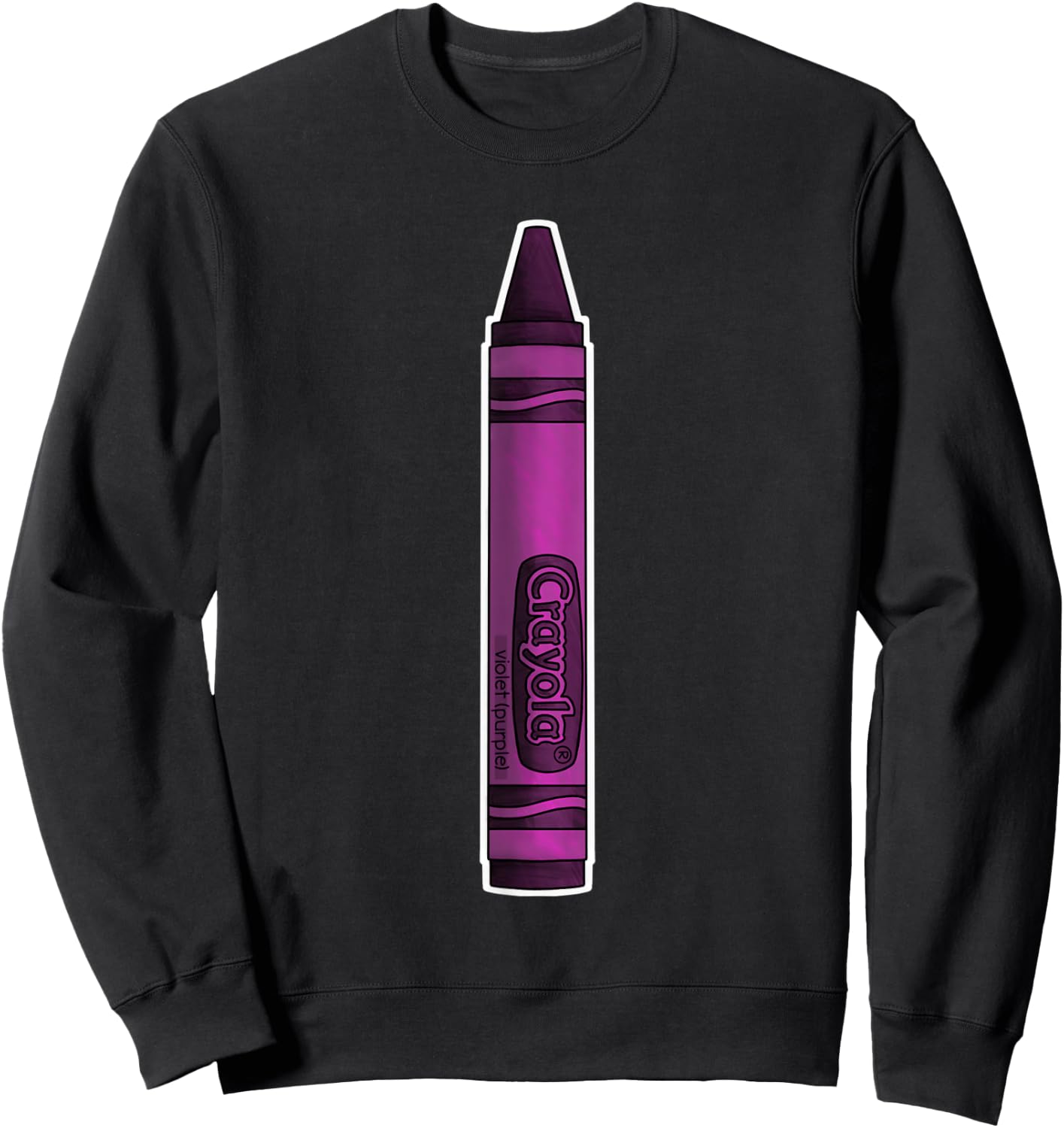 Elywick. Purple Crayon - -Adults, Purple, Small, Short Sleeve, Classic Fit Sweatshirt - Sweatshirt | Black