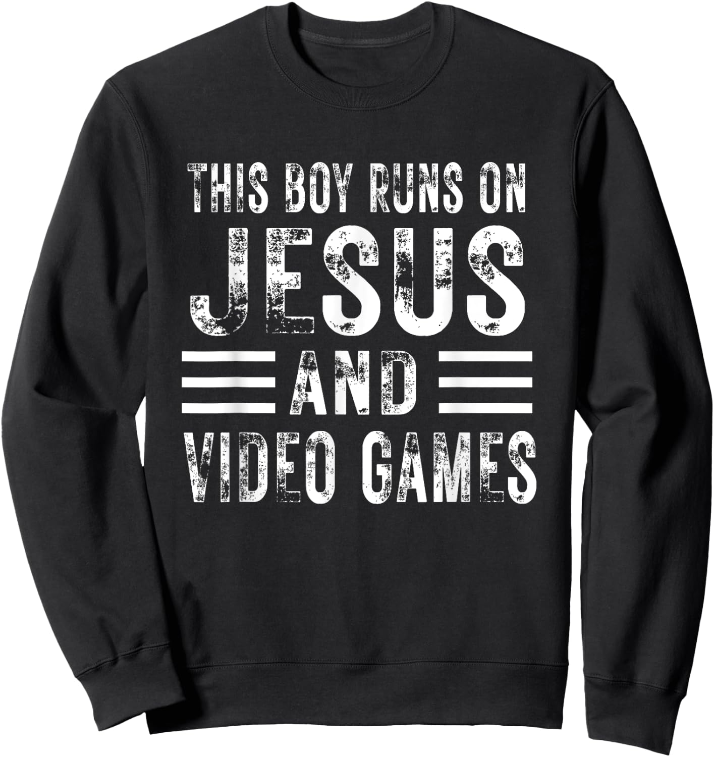 This Boy Runs On Jesus And Video Games Christian Christ kids Sweatshirt - Sweatshirt | Black