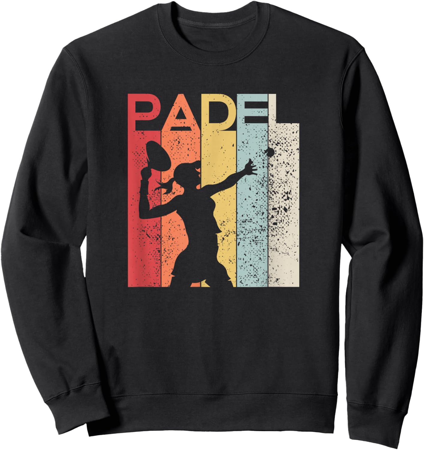 Padel Women's Fun Gift Padelist Retro Racket Sweatshirt - Sweatshirt | Black