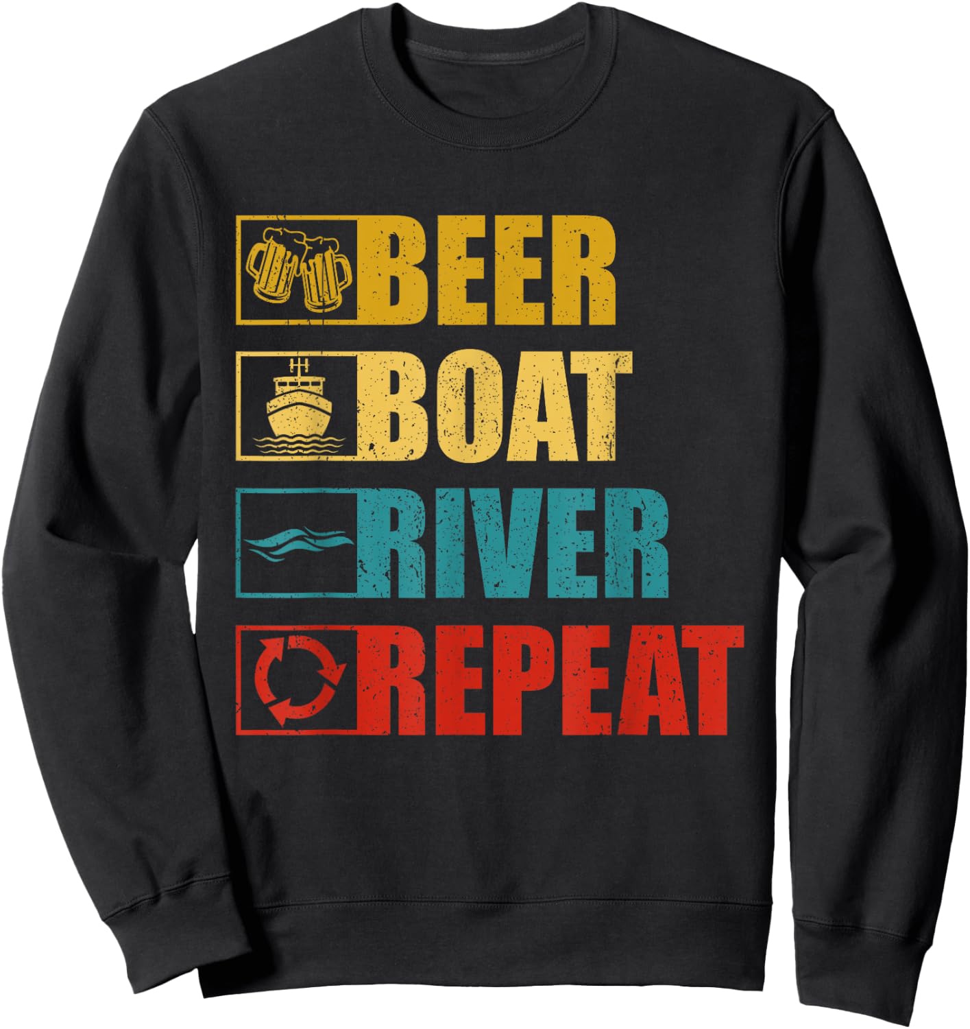 Boating Quote Drinking Beer Lover Adults Funny Novelty Sweatshirt - Sweatshirt | Black