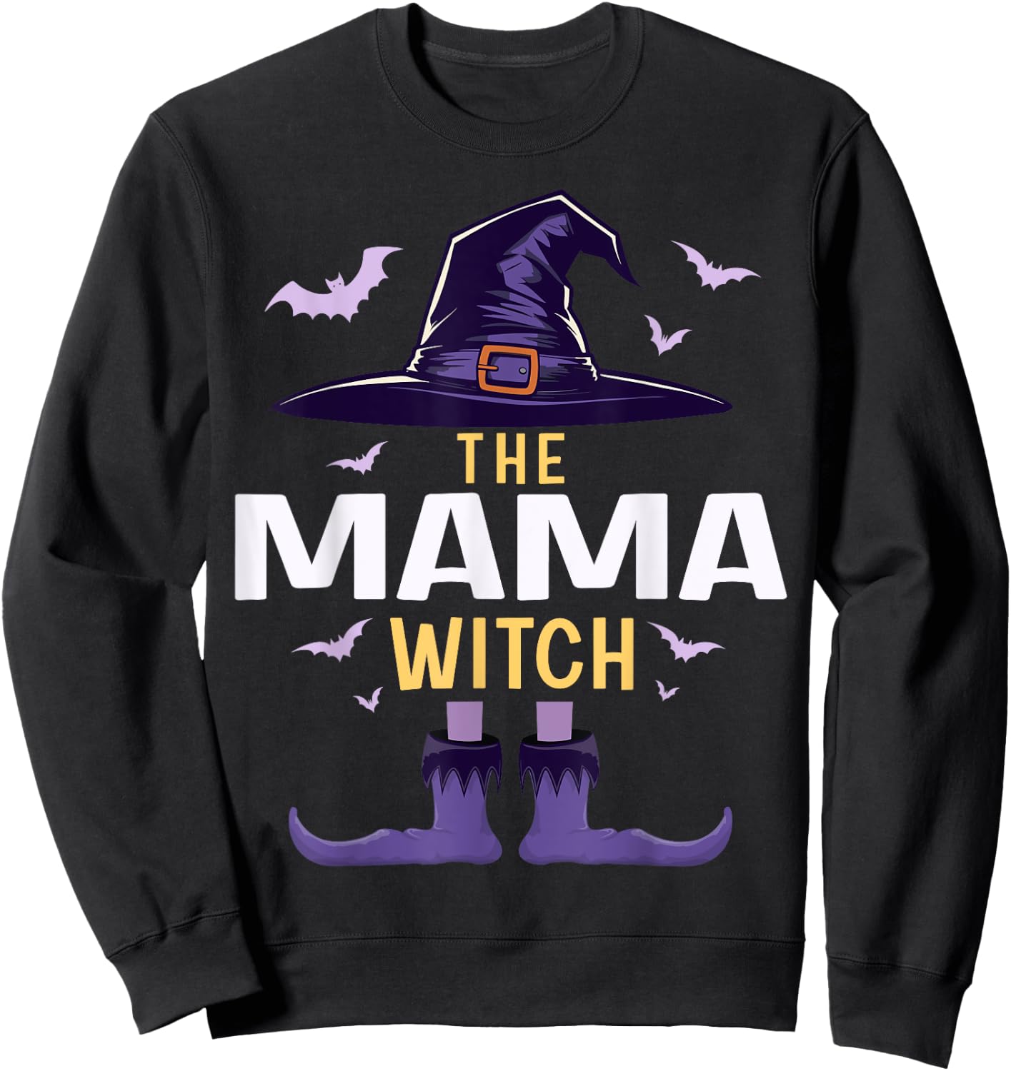 Mama Halloween Witch Group Matching Costume Sweatshirt - Sweatshirt | Black