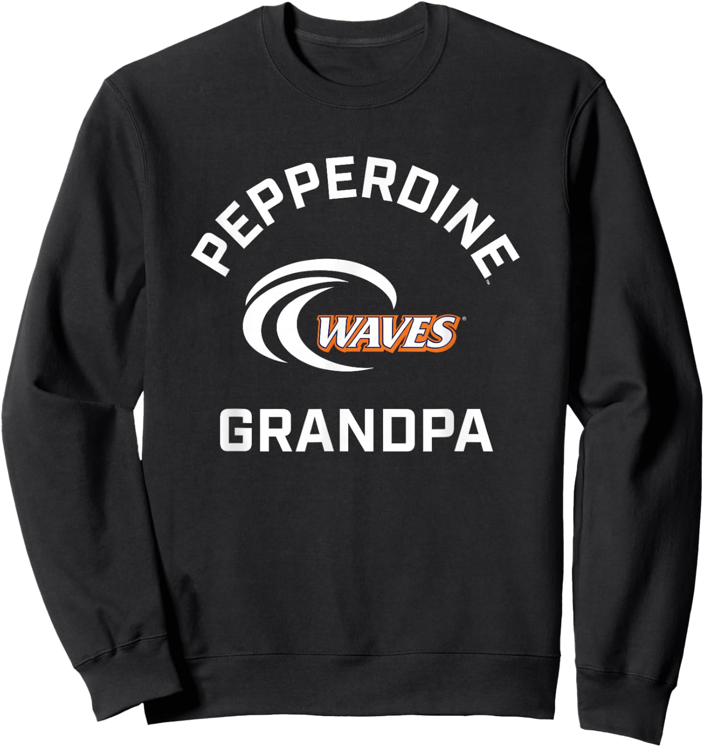 Pepperdine University Waves Arched Grandpa Sweatshirt - Sweatshirt | Black