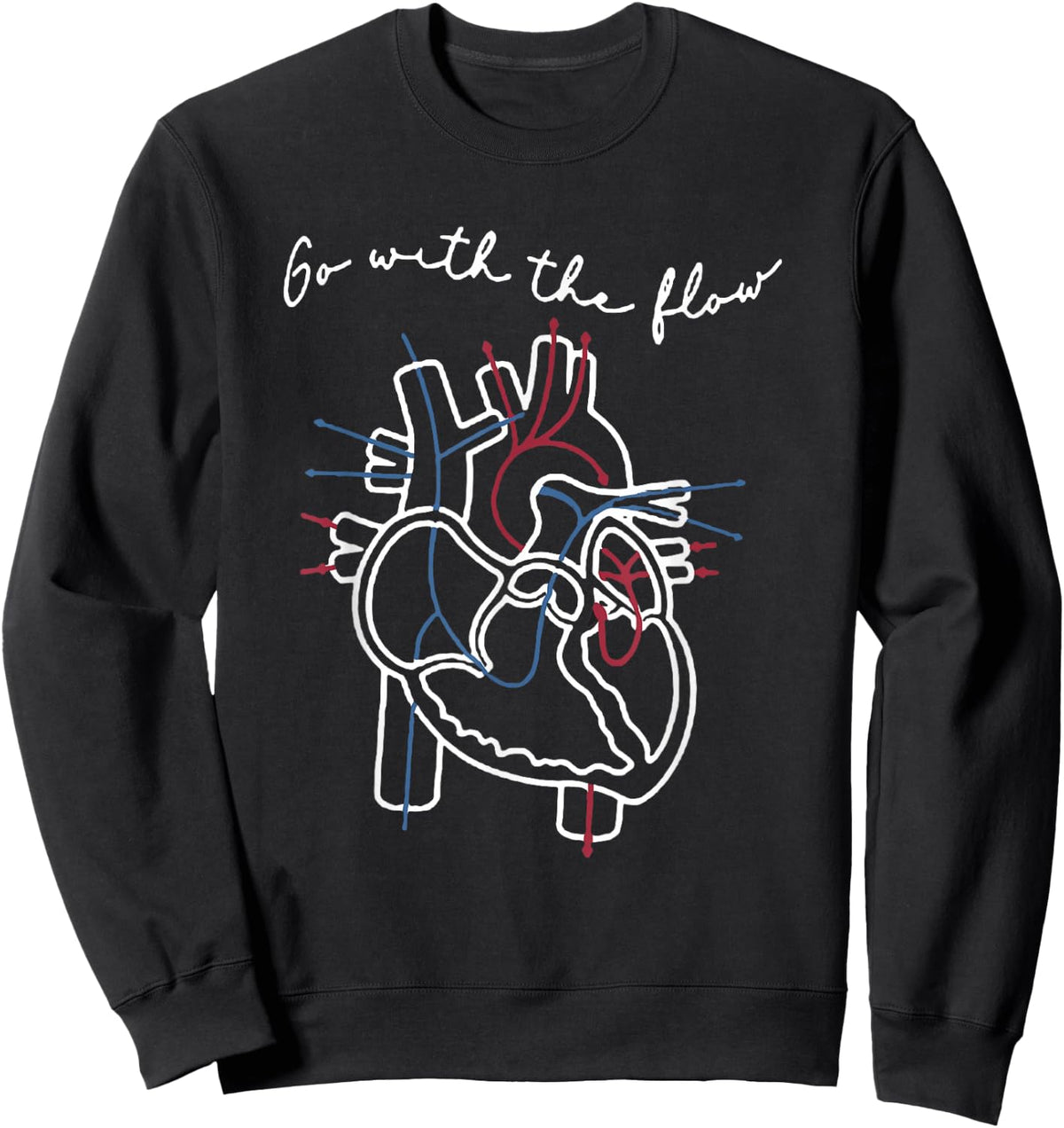CVICU Cardiac Nurse Anatomy Cardiology Human Heart Flow Sweatshirt - Sweatshirt | Black