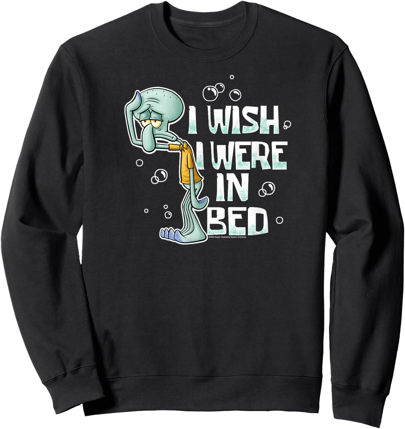 SpongeBob SquarePants - Squidward I Wish I Were In Bed Sweatshirt - Sweatshirt | Black