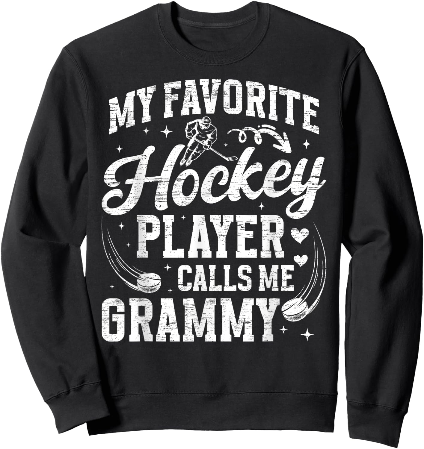 Hockey Grammy Grandma Proud Grammy Of A Hockey Player Sweatshirt - Sweatshirt | Black