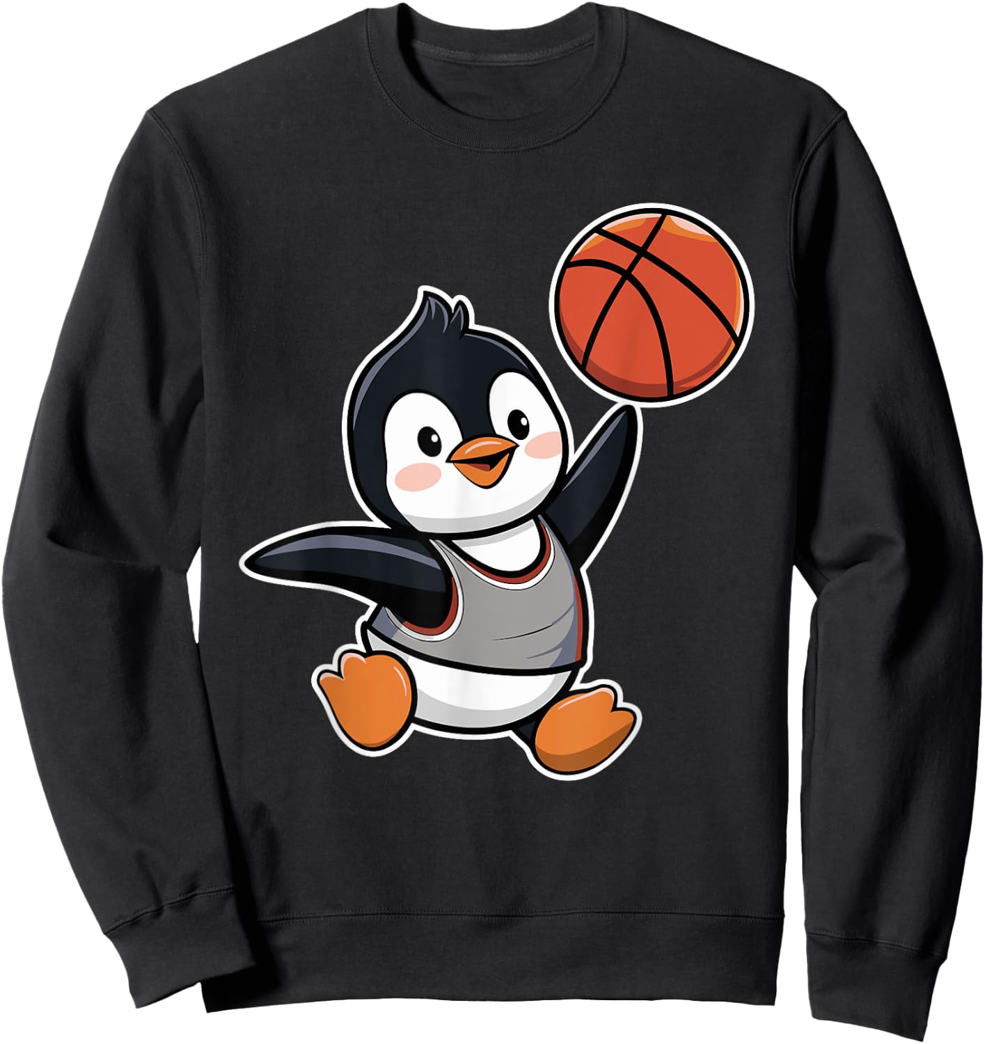 Penguin Playing Basketball Cute Animal Basketball Player Sweatshirt - Sweatshirt | Black