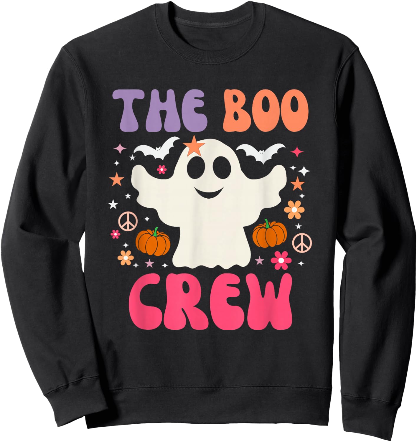 Halloween The Boo Crew - Cute Ghost - Spooky Family Matching Sweatshirt - Sweatshirt | Black