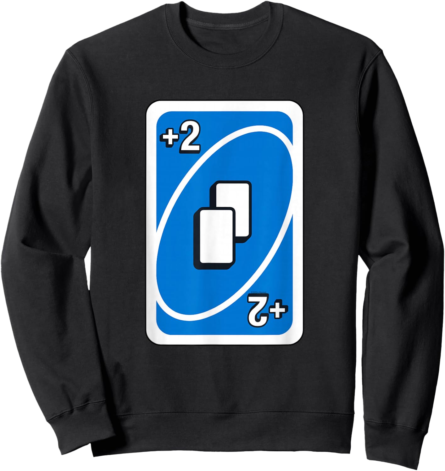 UNO - Blue Draw Two Card Sweatshirt - Sweatshirt | Black