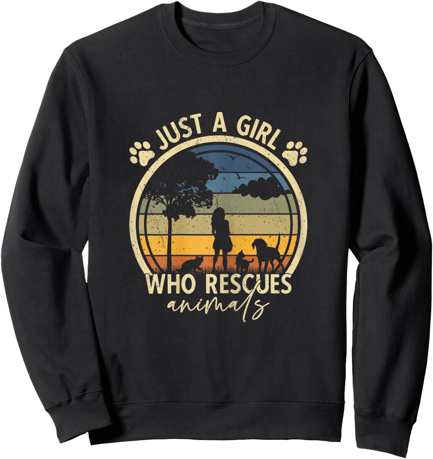 Rescue Animals Dog Cat Just a girl who rescues animals Sweatshirt - Sweatshirt | Black