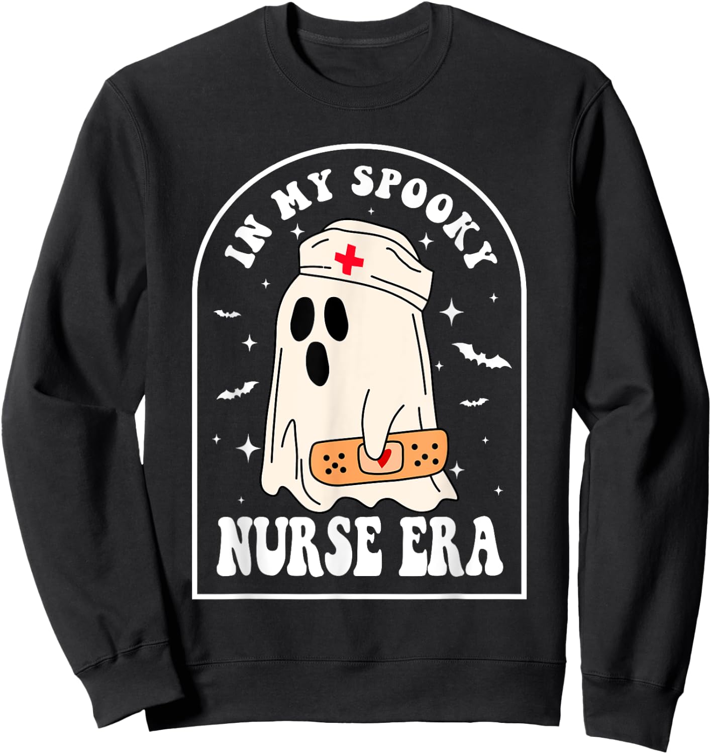 In My Spooky Nurse Era Ghost Vintage Halloween Outfits Sweatshirt - Sweatshirt | Black