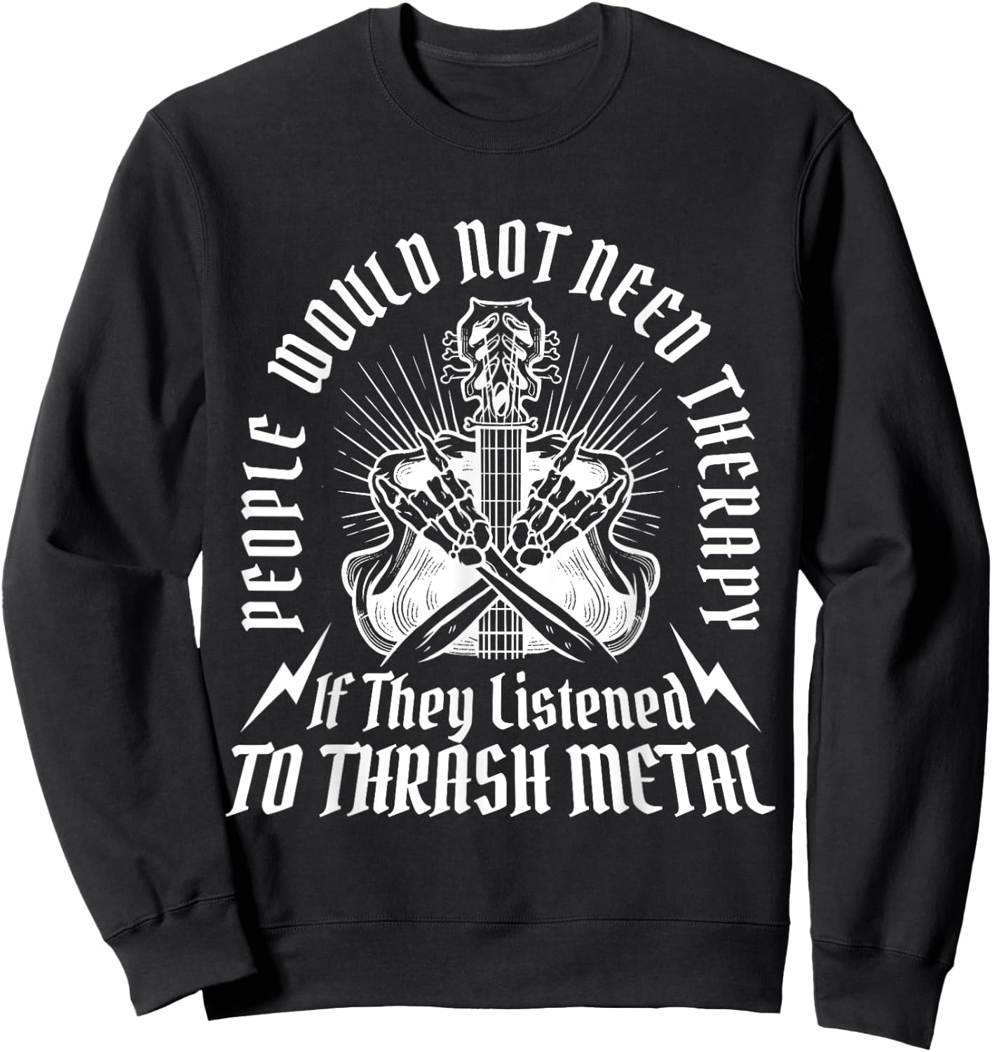 Metal Festival Outfit Concert Music Band Guitar Thrash Metal Sweatshirt - Sweatshirt | Black