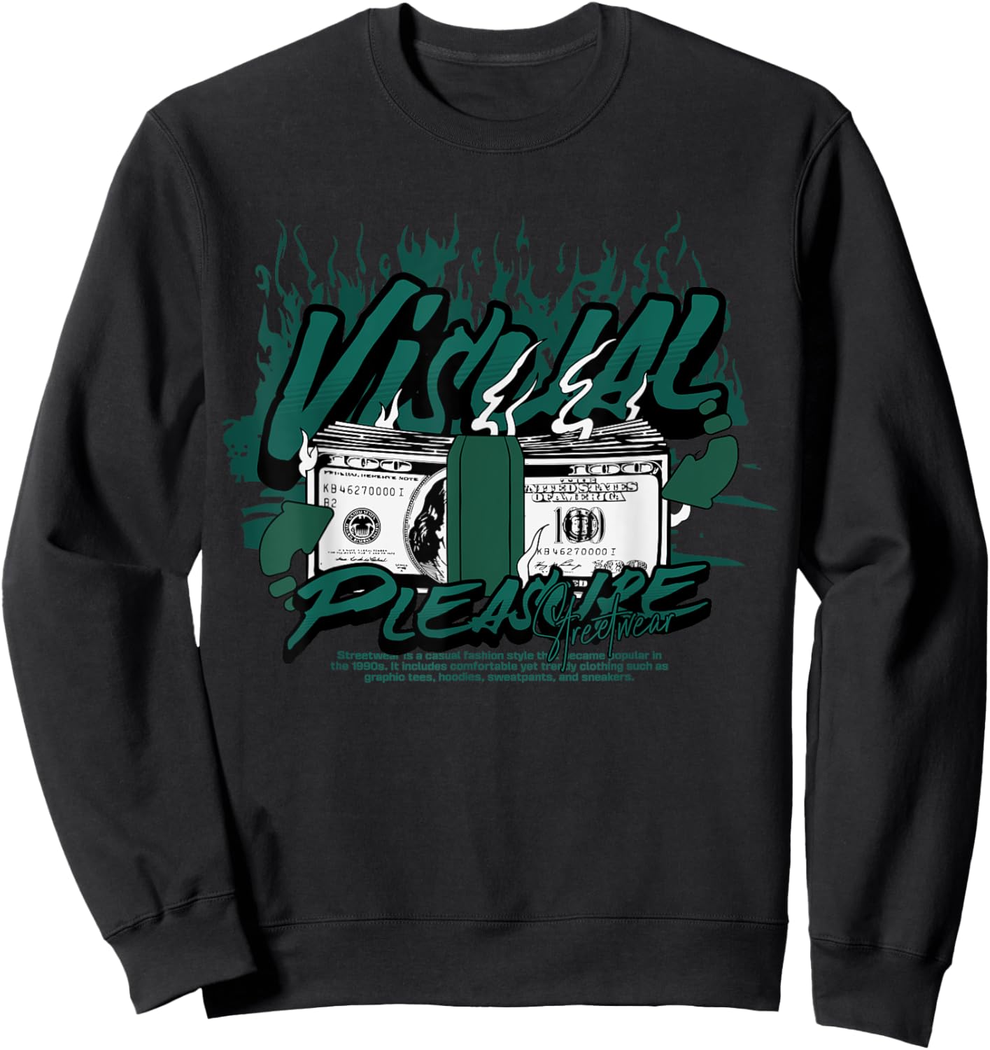 Visual Money Oxidized Green 4s Matching Women Sweatshirt - Sweatshirt | Black