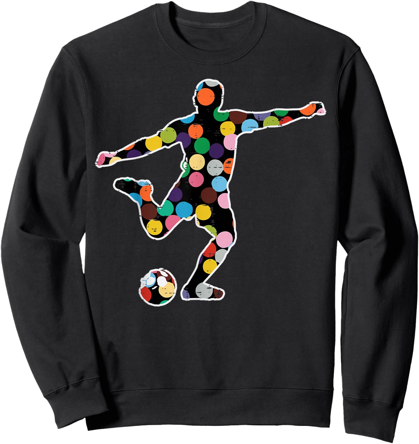 Dot Art Soccer Player Football Men Boys Kids Sweatshirt - Sweatshirt | Black
