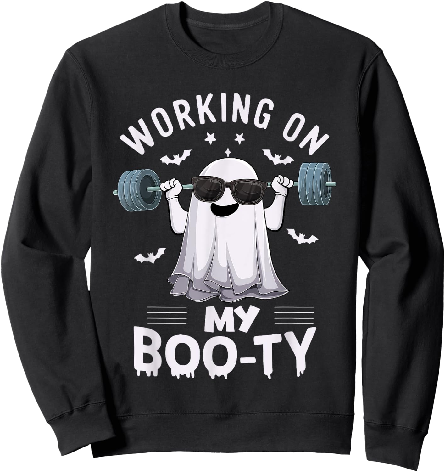 Working on my boo-ty ghost Fitness Weight Lifting Halloween Sweatshirt - Sweatshirt | Black