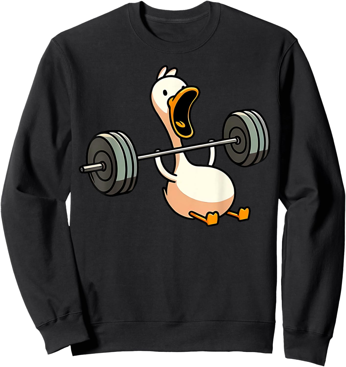 Funny Duck Deadlift Weight Lifting Bodybuilder Gym Workout , Small, Black Sweatshirt - Sweatshirt | Black