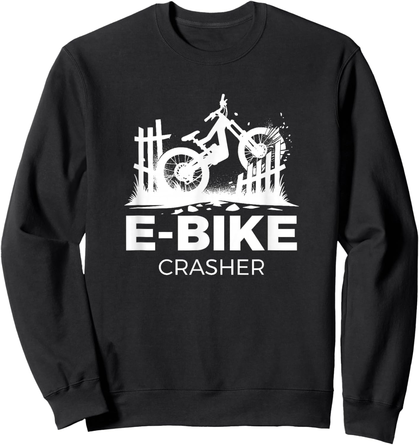 Funny E-Bike Crasher Ebike Sweatshirt - Sweatshirt | Black