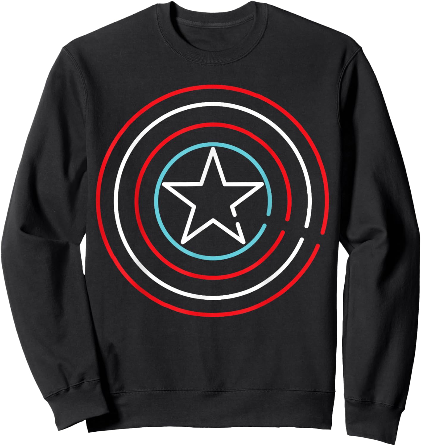 Marvel Super Heroes Neon Light Sign Captain America Shield Sweatshirt - Sweatshirt | Black