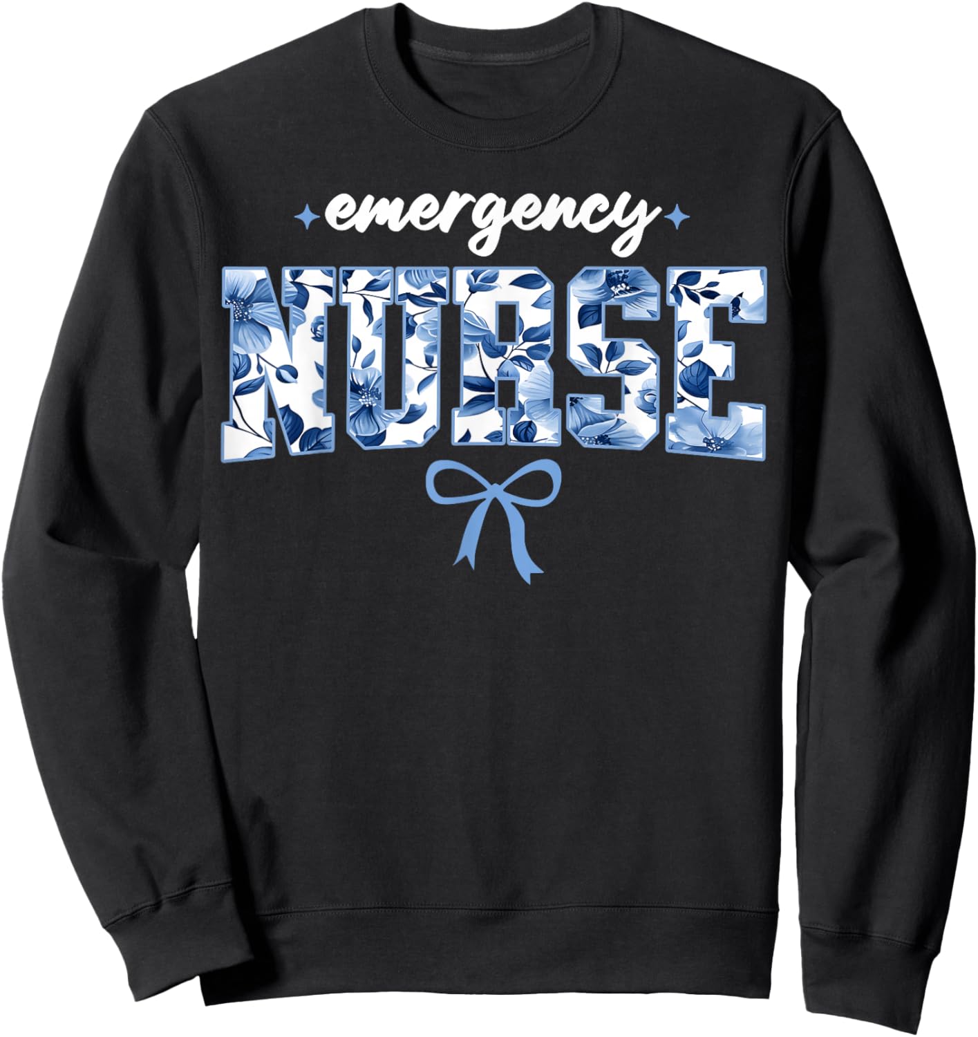 Emergency Department Nurse Er Nurse Room Tech Women Floral Sweatshirt - Sweatshirt | Black