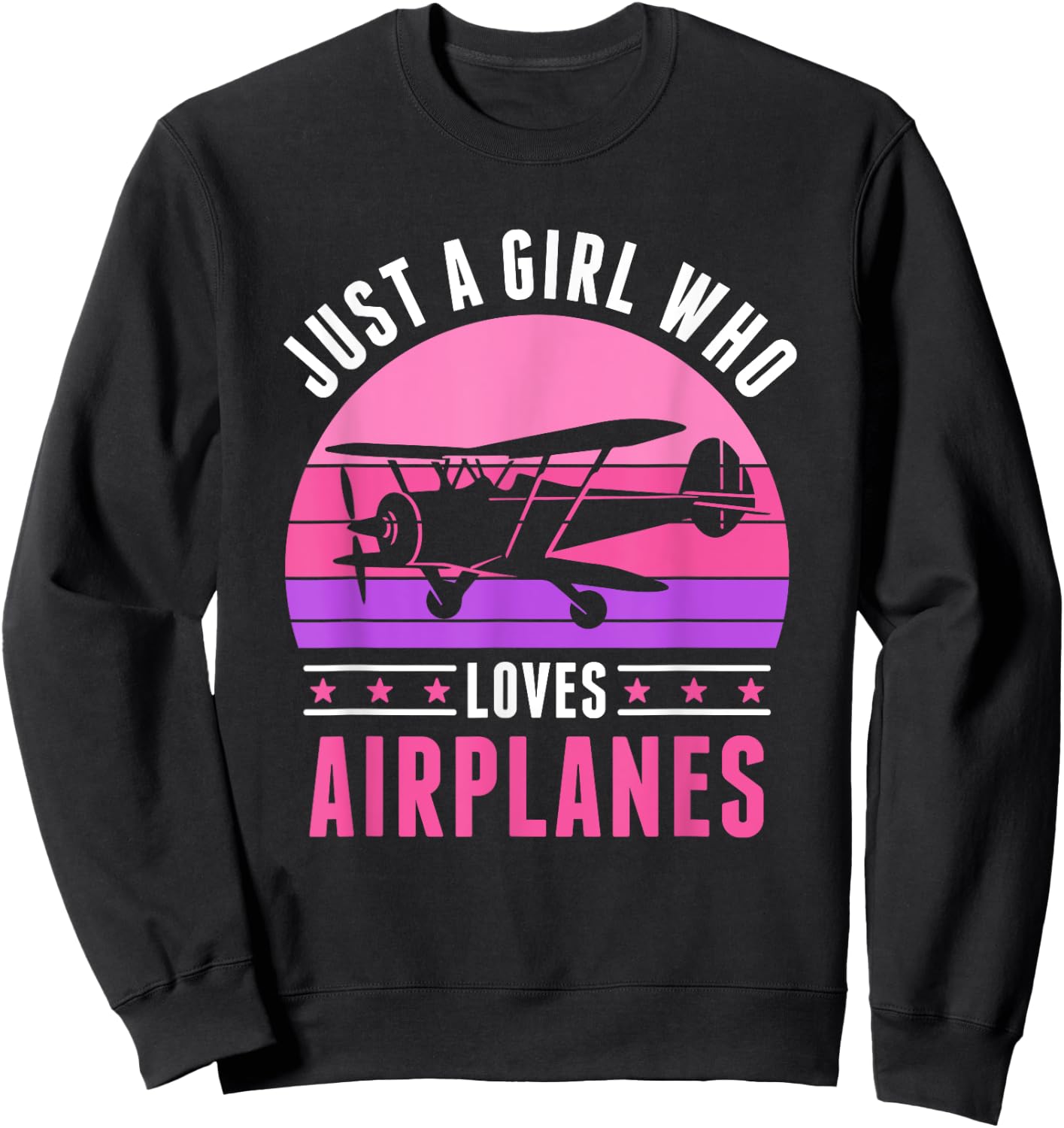 Just a Girl who Loves Airplanes Women Sweatshirt - Sweatshirt | Black