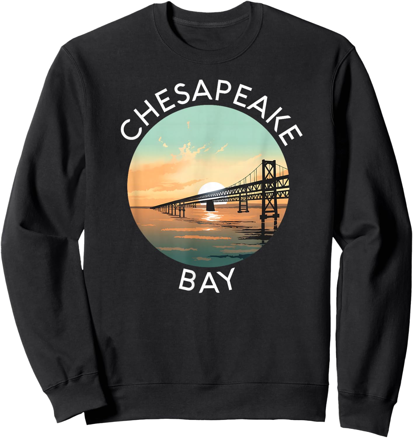 Chesapeake Bay Bridge Maryland Annapolis Kent Island Crab Sweatshirt - Sweatshirt | Black