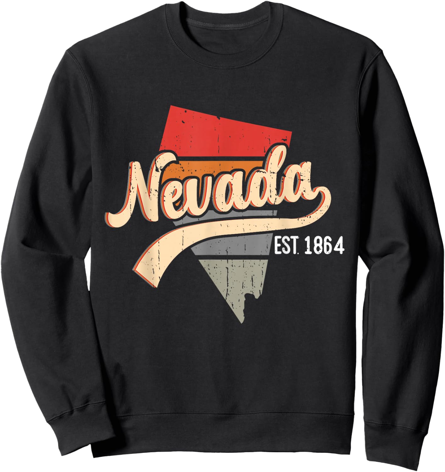 Nevada Home State NV Sunburst Vintage Retro Design Sweatshirt - Sweatshirt | Black