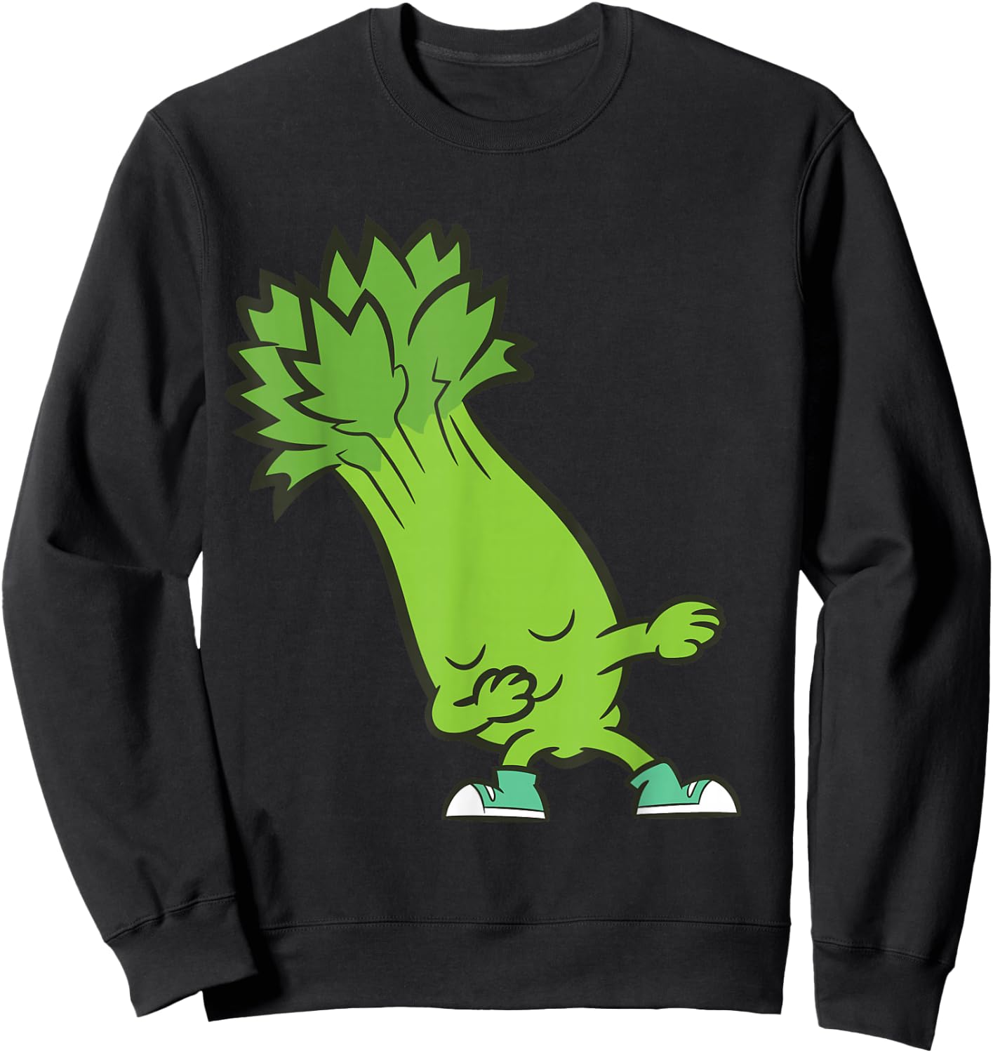 Dabbing Celery Kawaii Celery Sweatshirt - Sweatshirt | Black