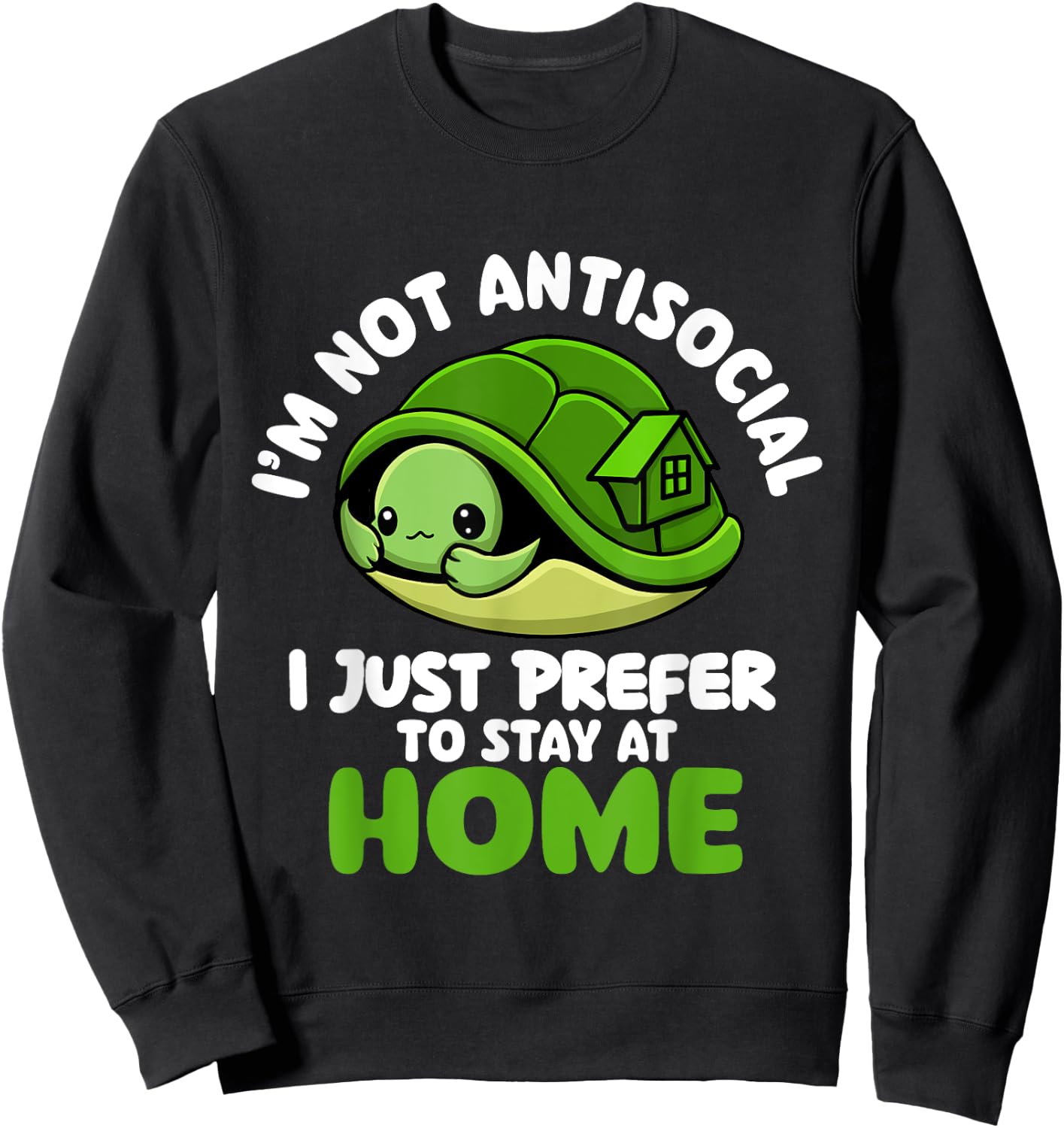 I'm Not Antisocial - Sea Turtle Lover Reptile Lover Beach Sweatshirt - Sweatshirt | Black